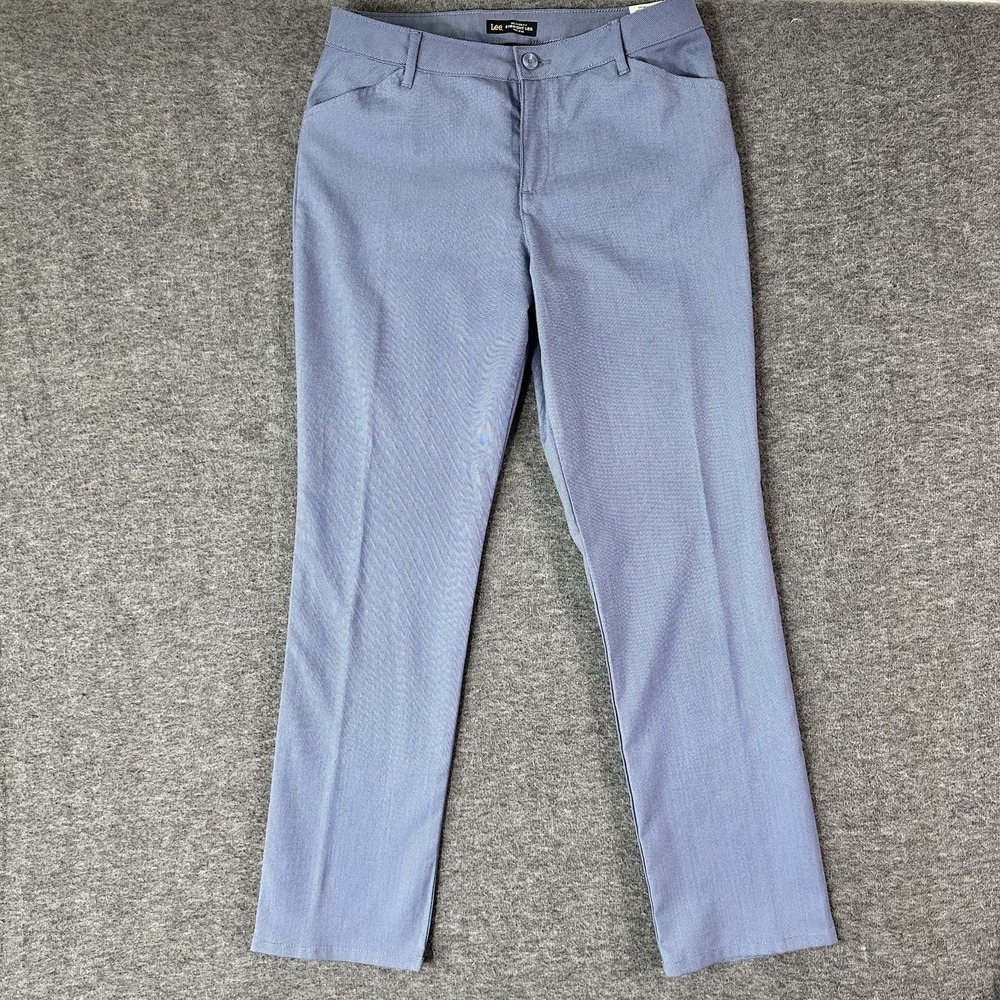 Lee Effortless Wash & Wear Pants Men's 8 M (32x31) Relaxed Fit Straight Leg Blue
